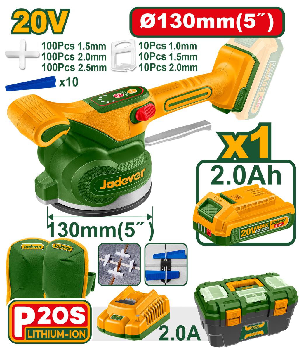 JADEVER CORDLESS TILE VIBRATION MACHINE JDTVM1D128
