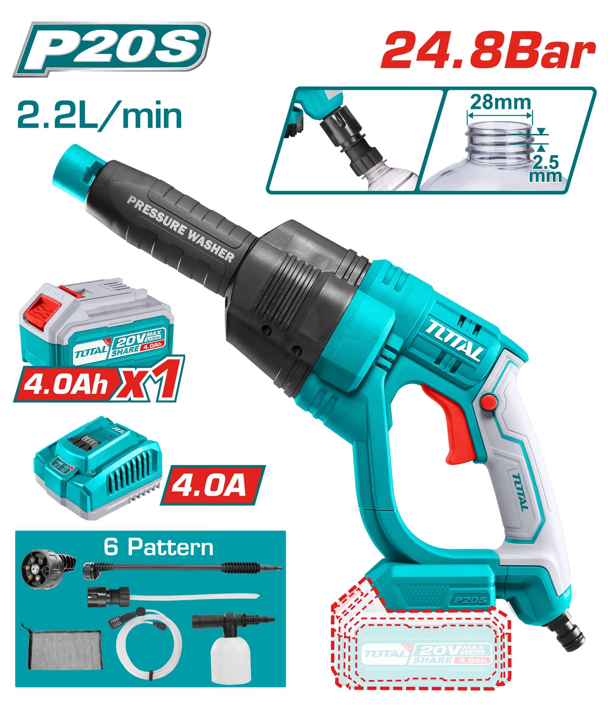 TOTAL TOOLS LITHIUM-ION PRESSURE WASHER TPWLI20084